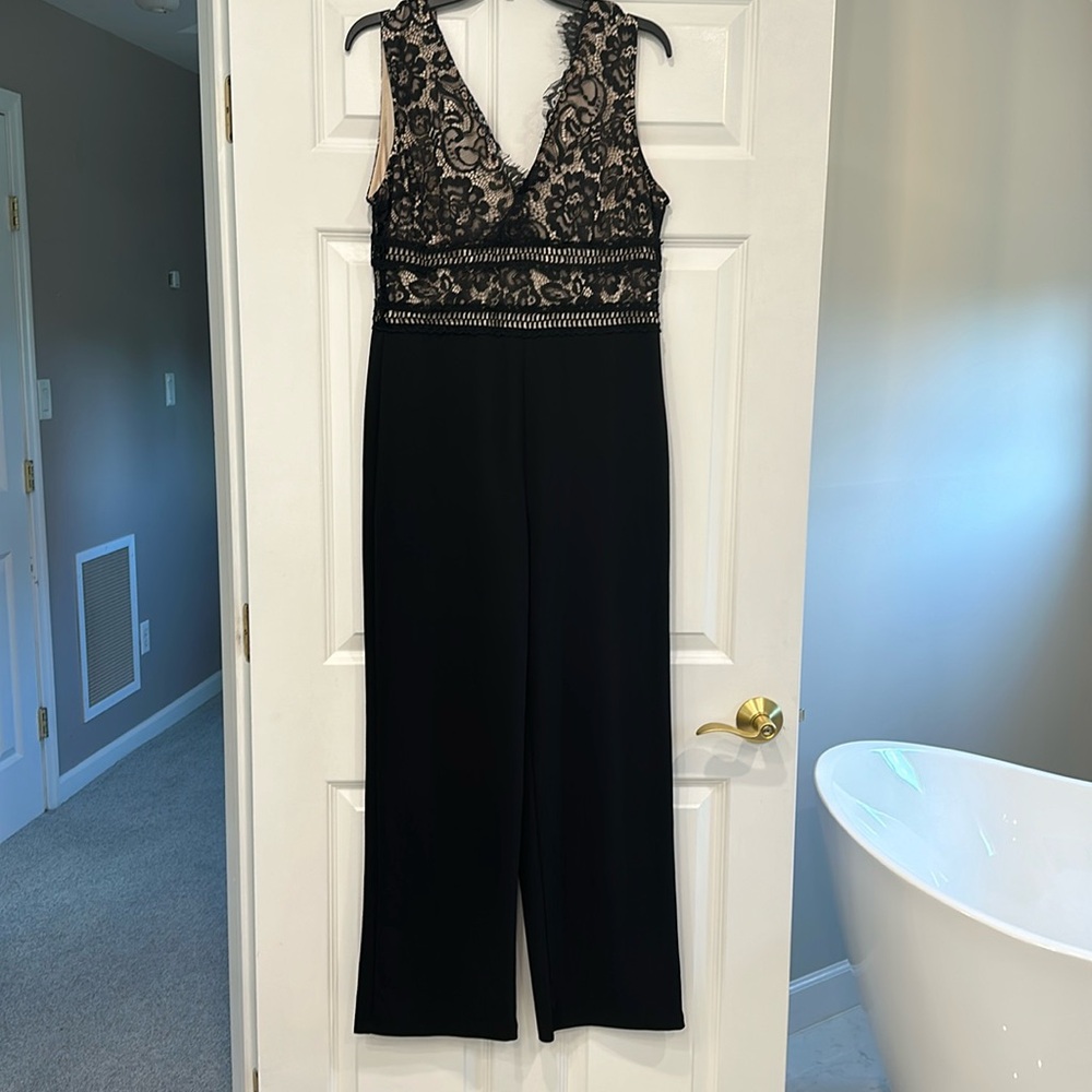 Macy’s black lace sleeveless romper